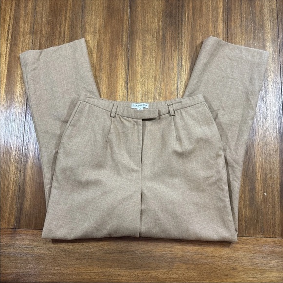 Pendleton Women's Size 8 100% Virgin Wool Brown/Tan Slacks Dress Pants Pleated - Picture 1 of 11